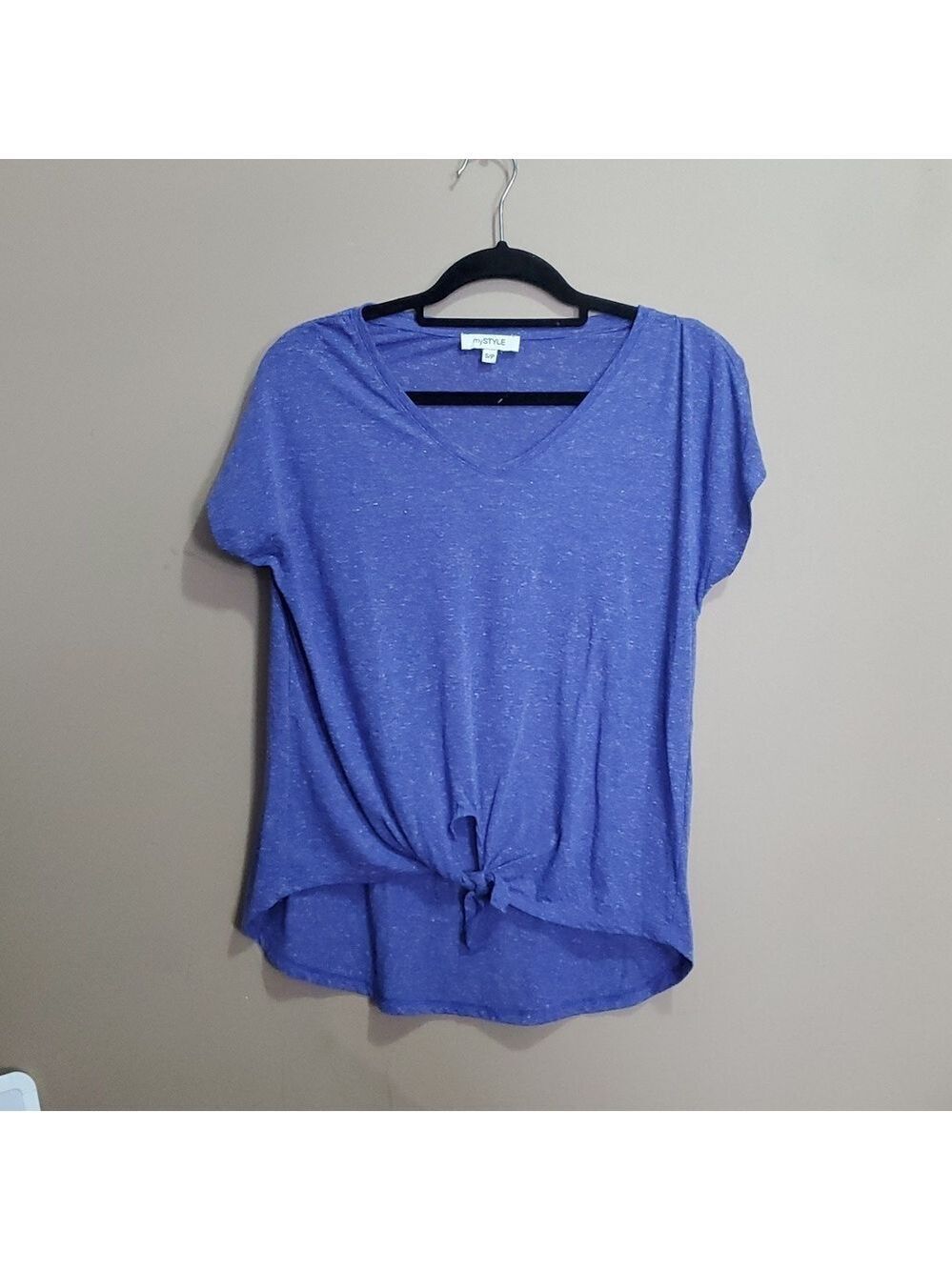 Purple V-Neck Tie-Front Top Size Small
